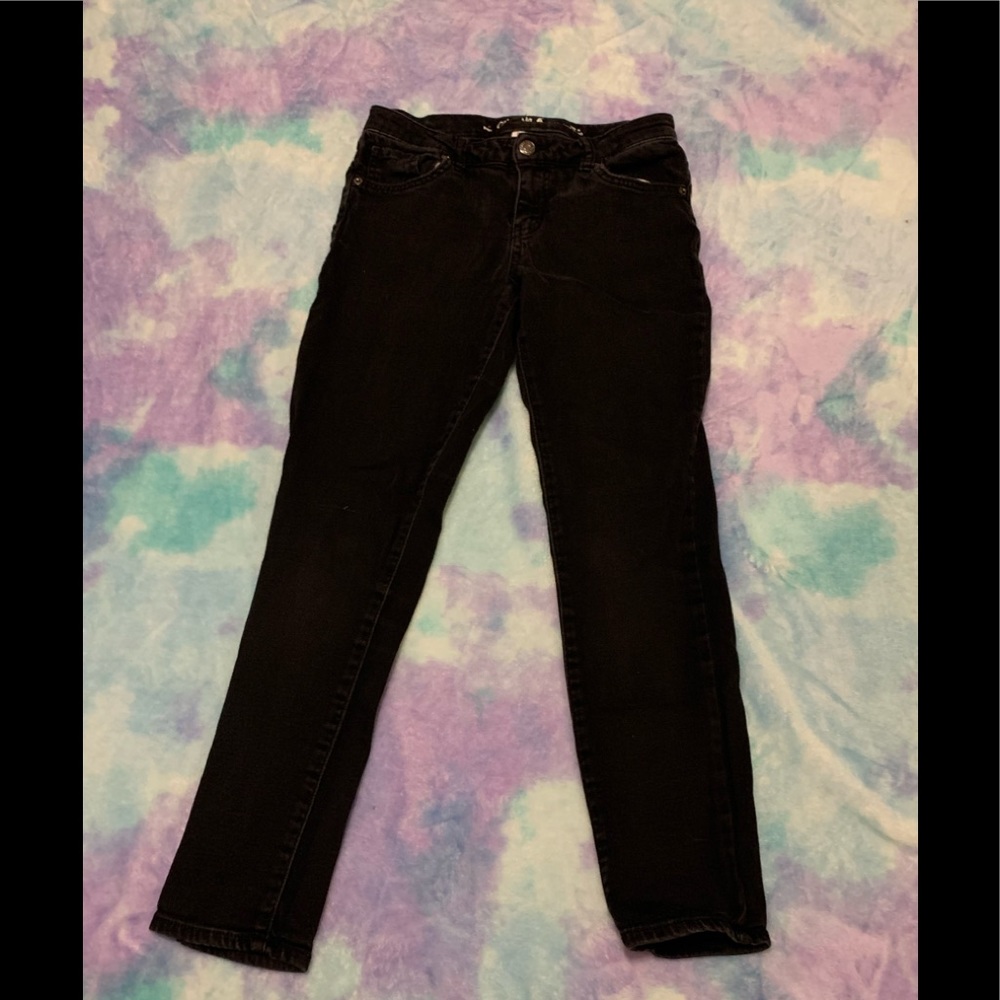 Cat & Jack girls black stretchy jeans.